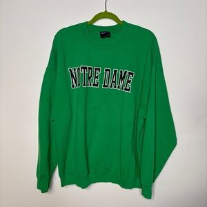 Vintage MV Sport Notre Dame Green 50/50 Crewneck Sweatshirt Size XXL